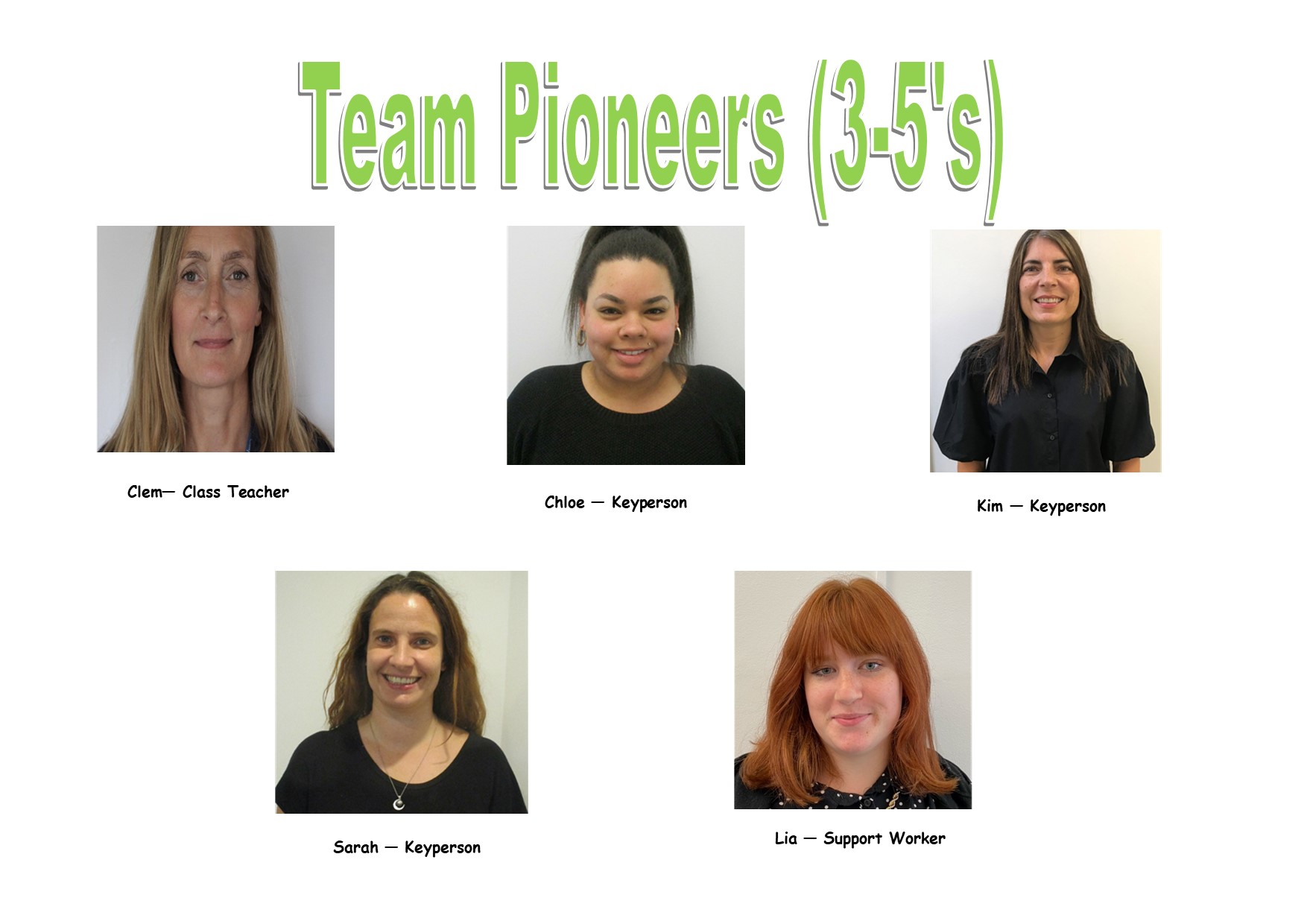 Team Pioneers (3-5's)